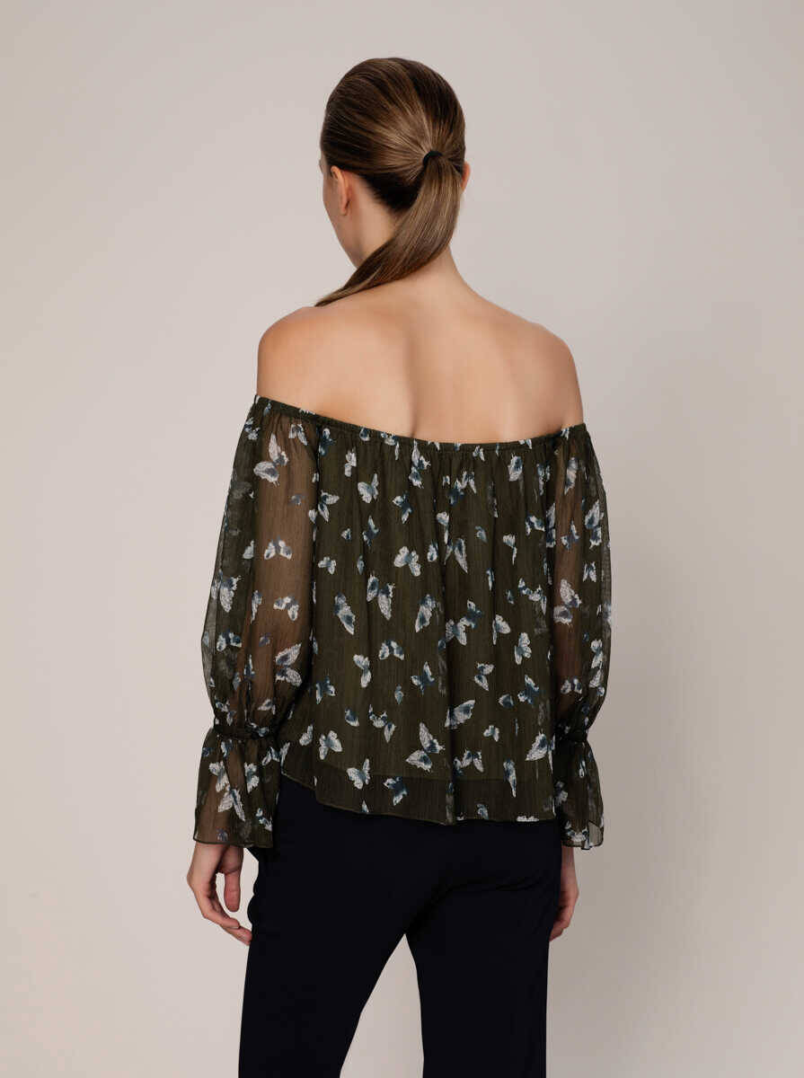 Off Shoulder Desenli Bluz Standart Renk - 2