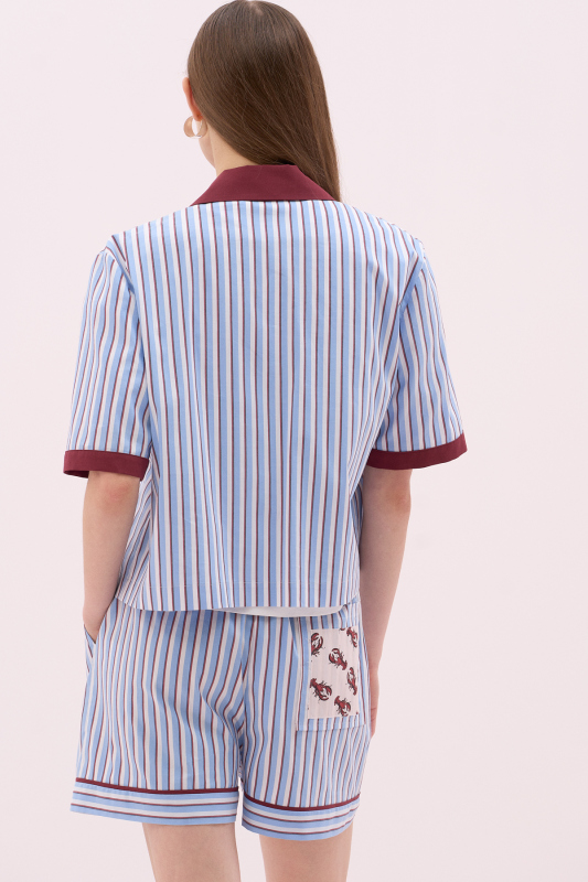 Önden Fermuarlı Kısa Kol Geniş Kesim Gömlek Standart Renk - 2