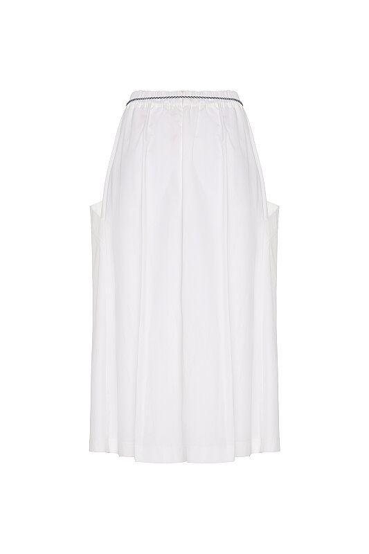 Organik Pamuk Midi Boy Etek Beyaz - 5