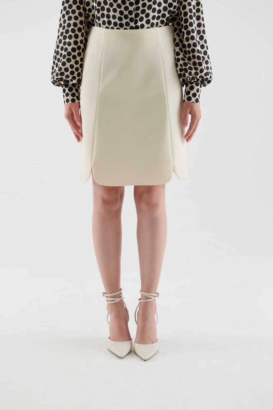 Oval Cut Skirt Ecru - 1