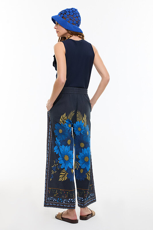 Oversize Çiçek Temalı Pantolon Standart Renk - Roman (1)