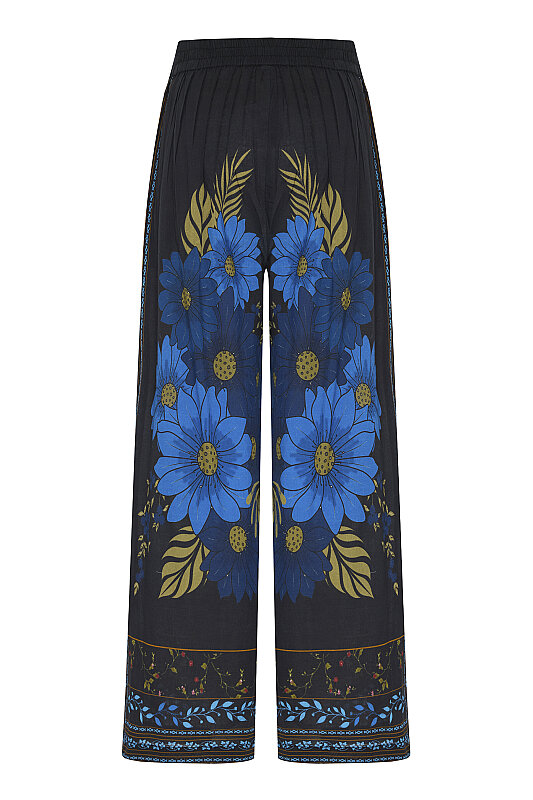 Oversize Çiçek Temalı Pantolon Standart Renk - 5