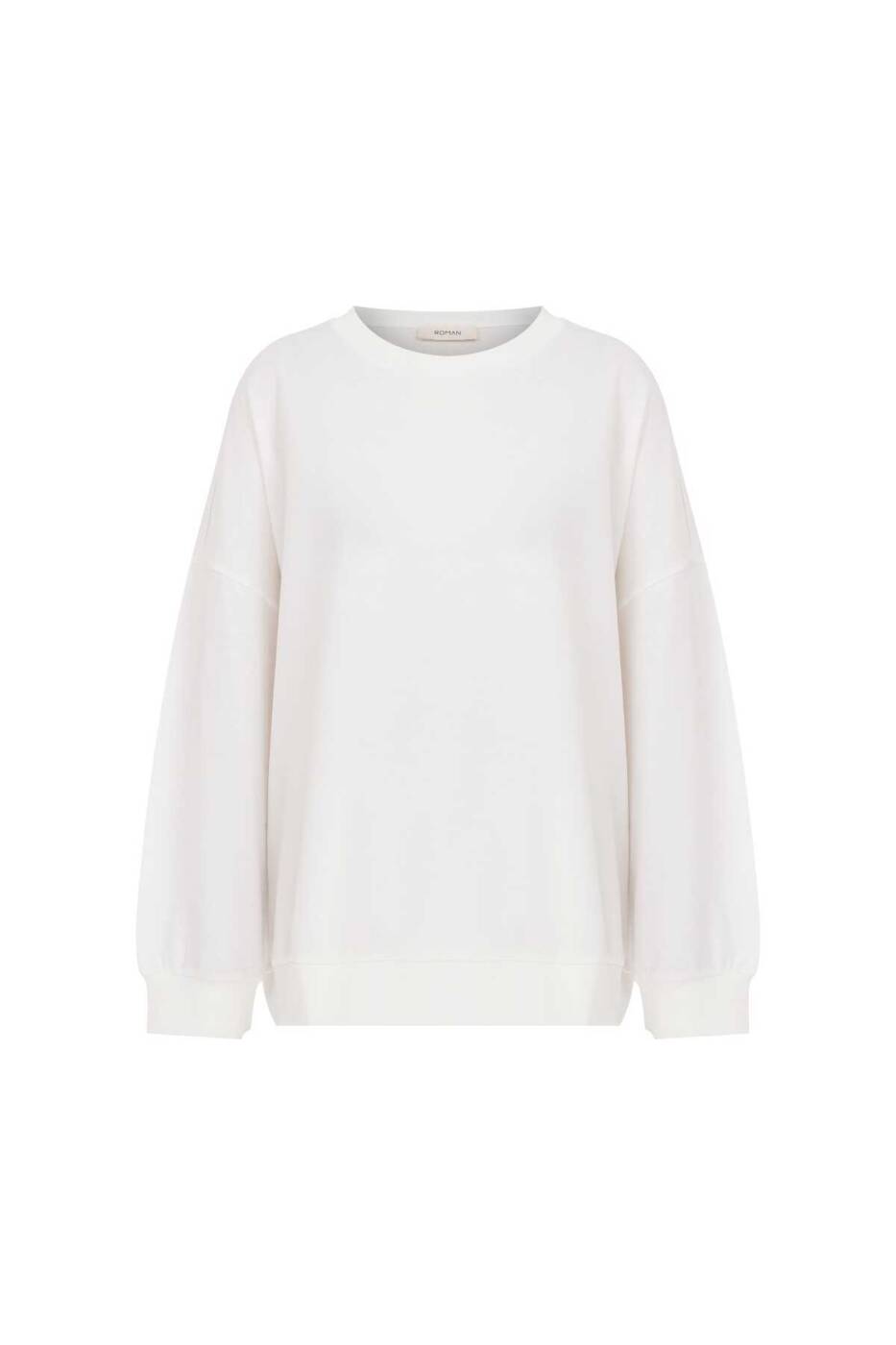  Oversize Fafanto Yazı Baskılı Sweatshirt Ekru - 4