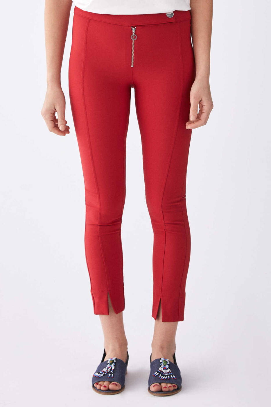  Paça Detaylı Pantolon Kiremit - 1