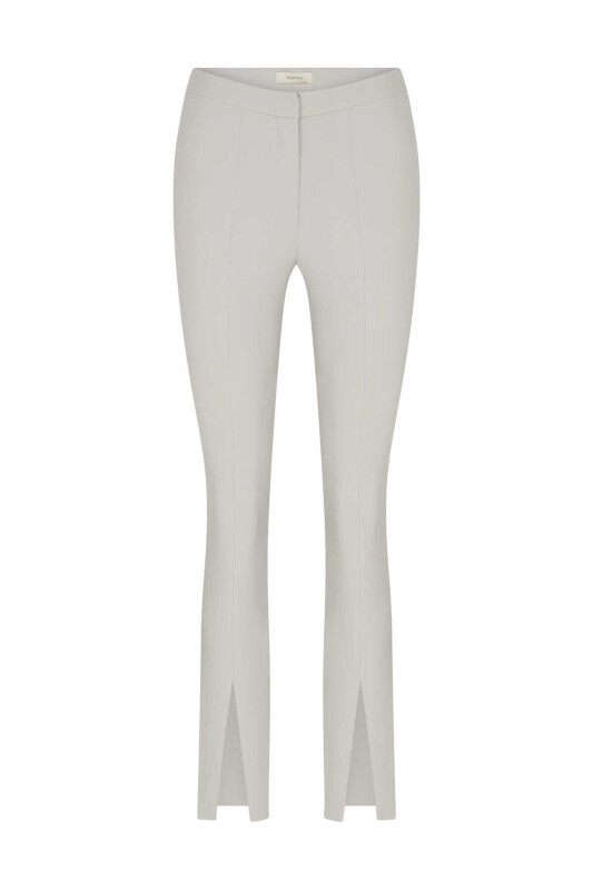 Paçalı Kadın Pantolon Taş - 4