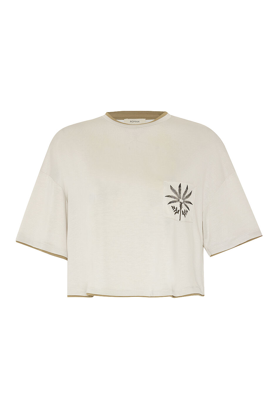 Palmiye Baskılı T-Shirt Taş - 4