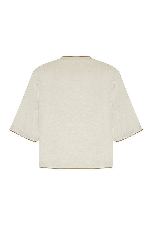 Palmiye Baskılı T-Shirt Taş - 5