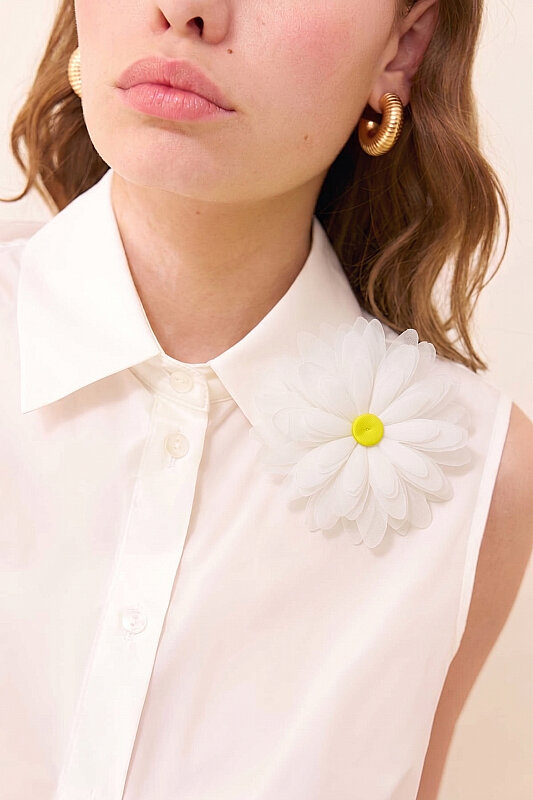 Daisy Figured Brooch Yellow - Roman