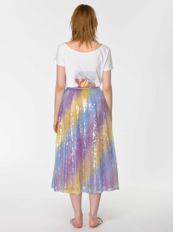 Parlak Kabarık Renkli Uzun Etek Standart Renk - 2