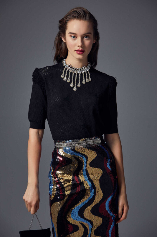  Payetli Desenli Renkli Etek Standart Renk - 3