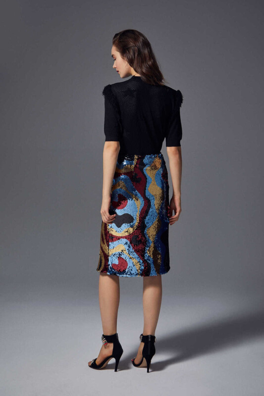  Payetli Desenli Renkli Etek Standart Renk - 2