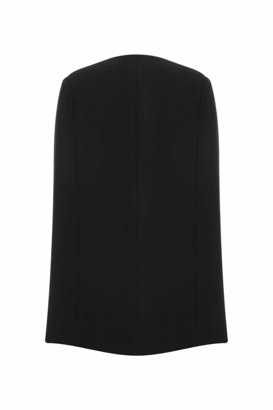  Pelerin Kollu Kadın Ceket Siyah - 5