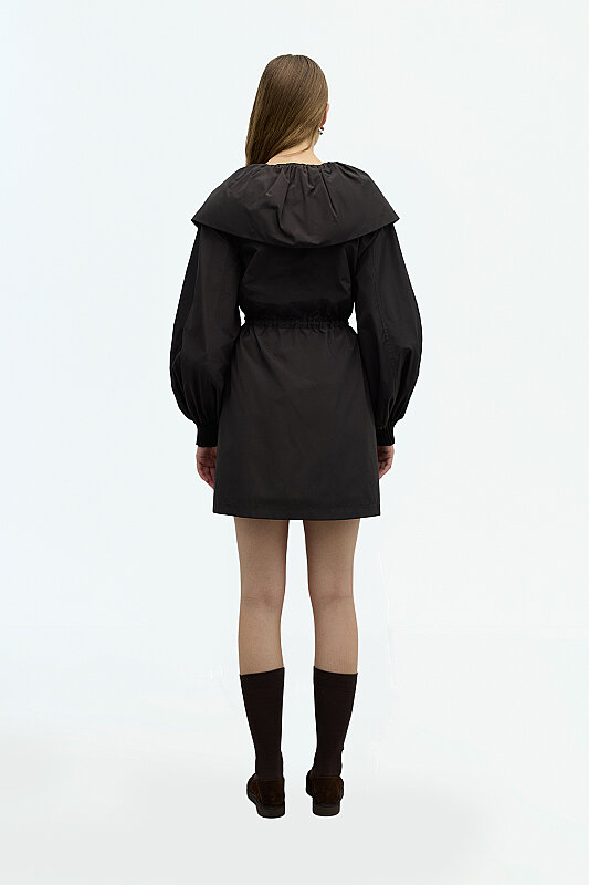 Pelerin Yaka Beli Büzgülü Mont Kahve - Roman (1)