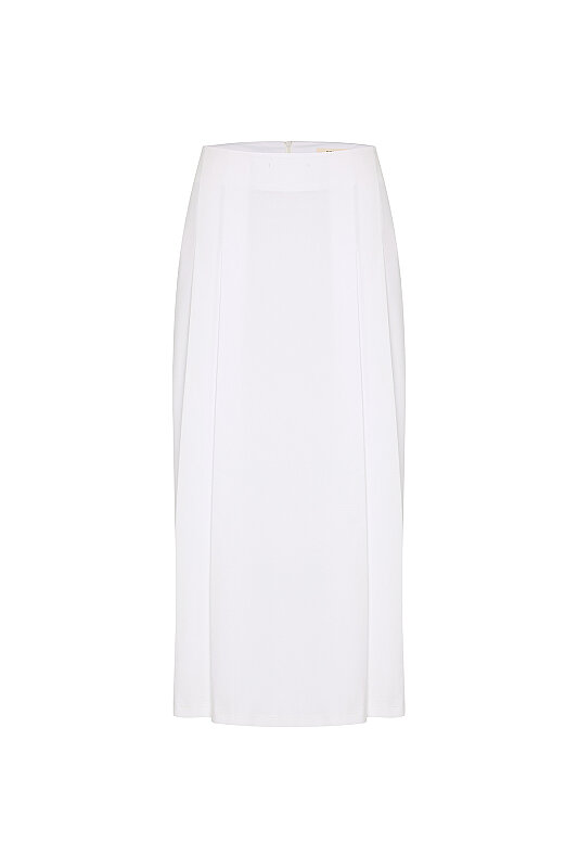 Pileli Etek Beyaz - Roman