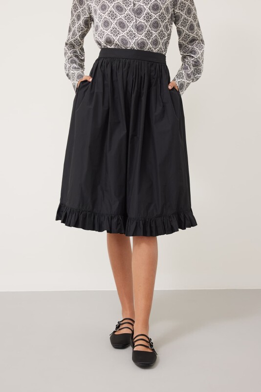 Taffeta Midi Dress Black - 3