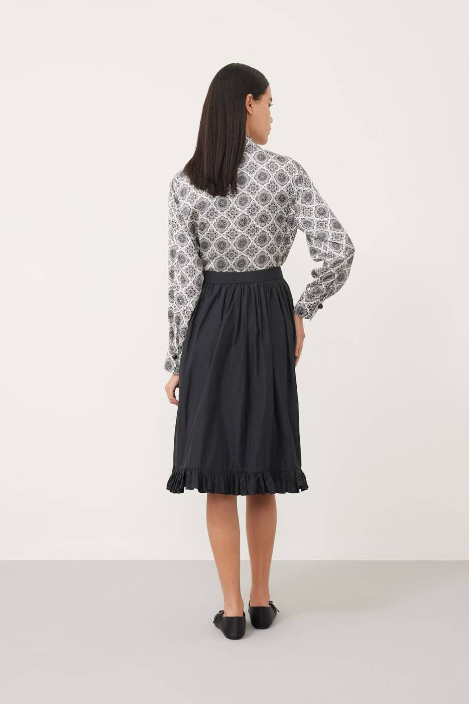 Taffeta Midi Dress Black - 2
