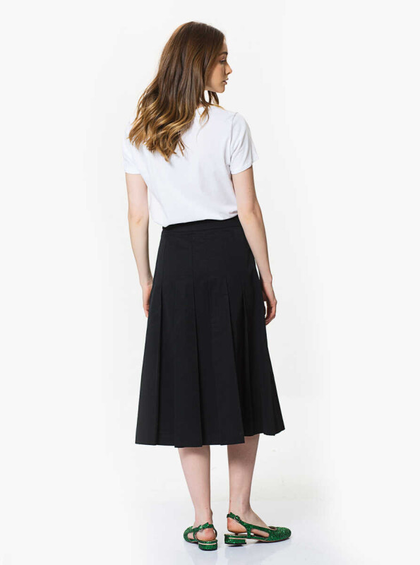 Pileli Midi Etek Siyah - 2