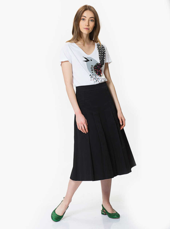 Pileli Midi Etek Siyah - 3