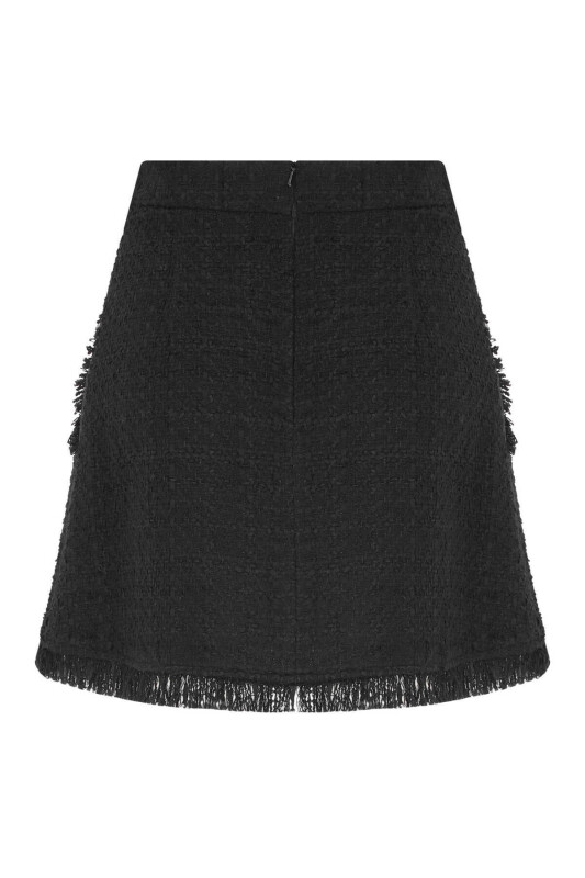  Pileli Mini Etek Siyah - 5