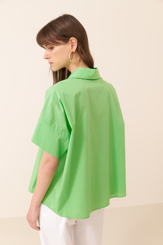 Poplin Gömlek Yeşil - Roman (1)