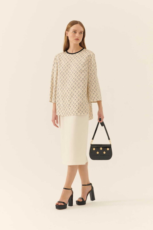  Puantiyeli Saten Bluz Standart Renk - 3