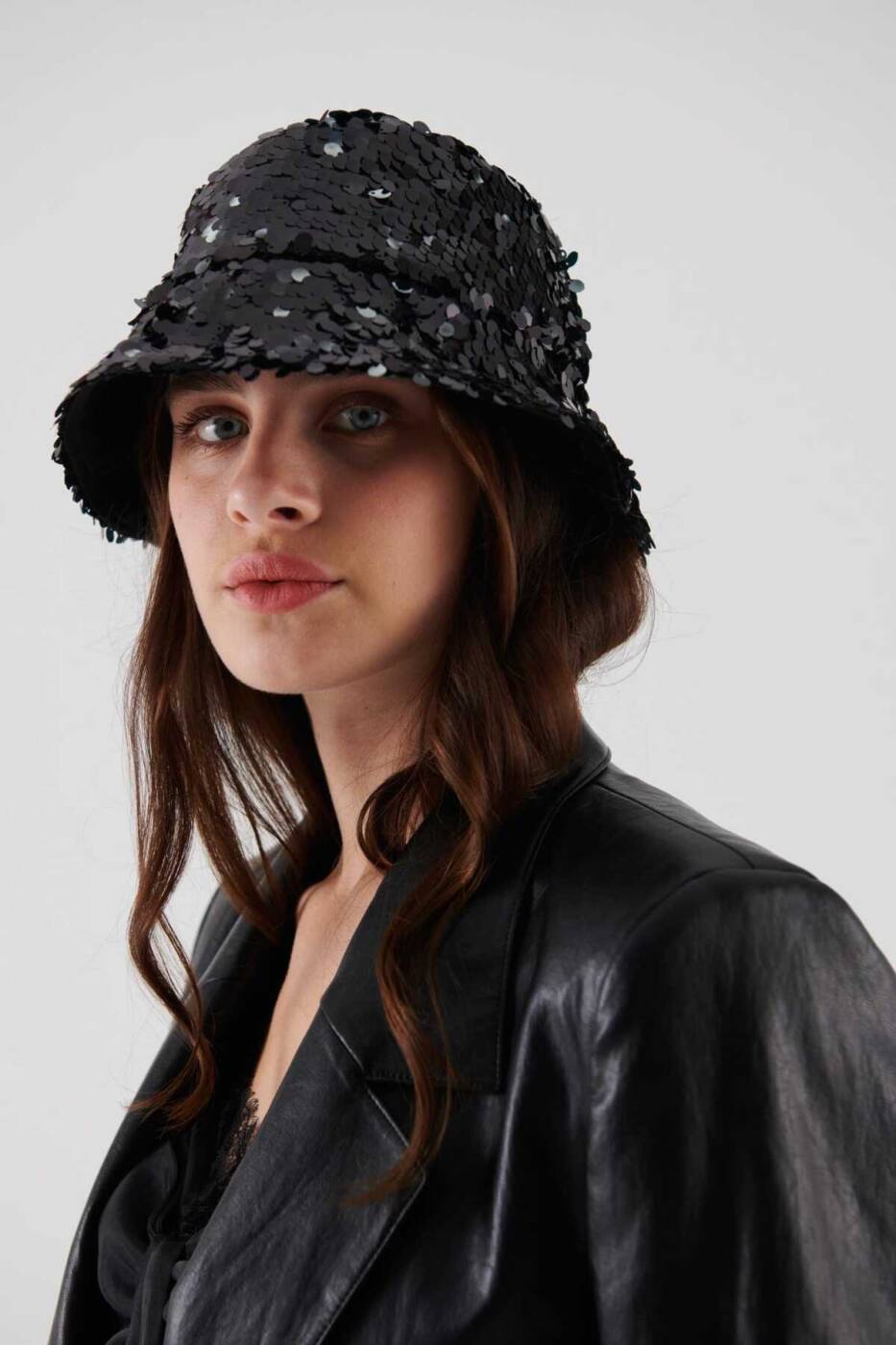  Sequin Shiny Hat Black - 1