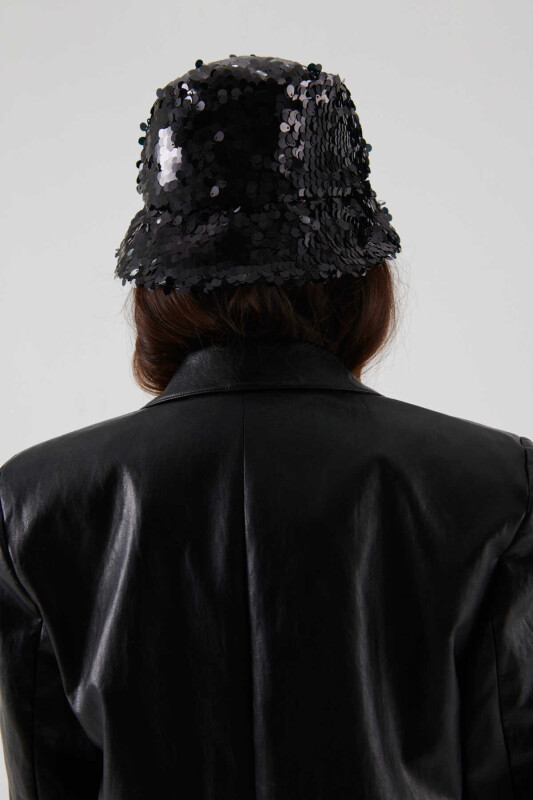  Sequin Shiny Hat Black - 3