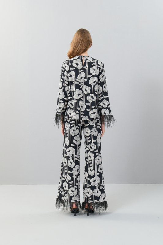 Püskül Detaylı Dokuma Bluz Standart Renk - 2