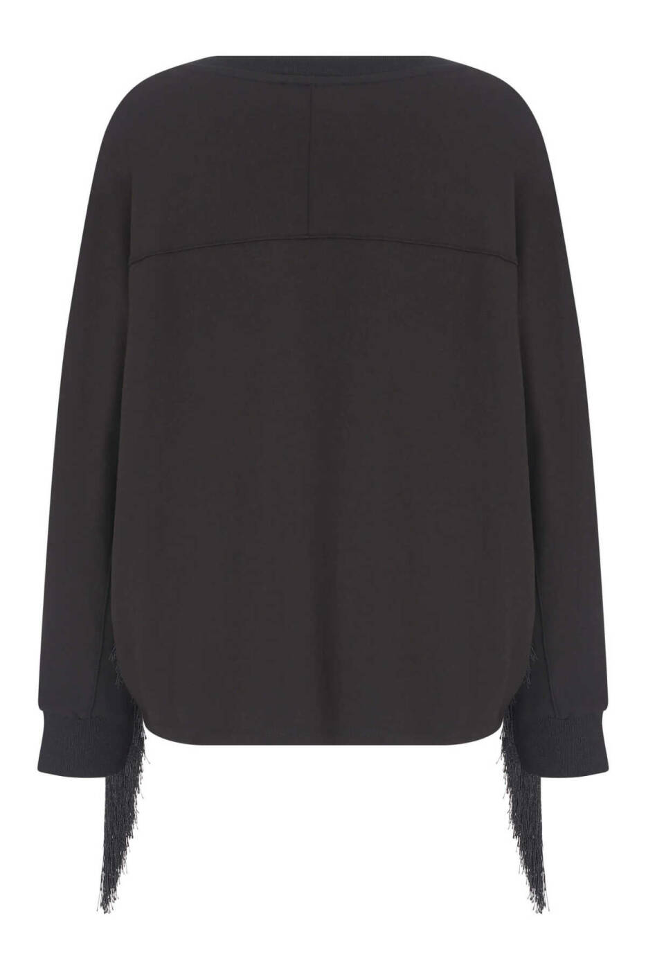 Püsküllü Kadın Sweatshirt Siyah - 5