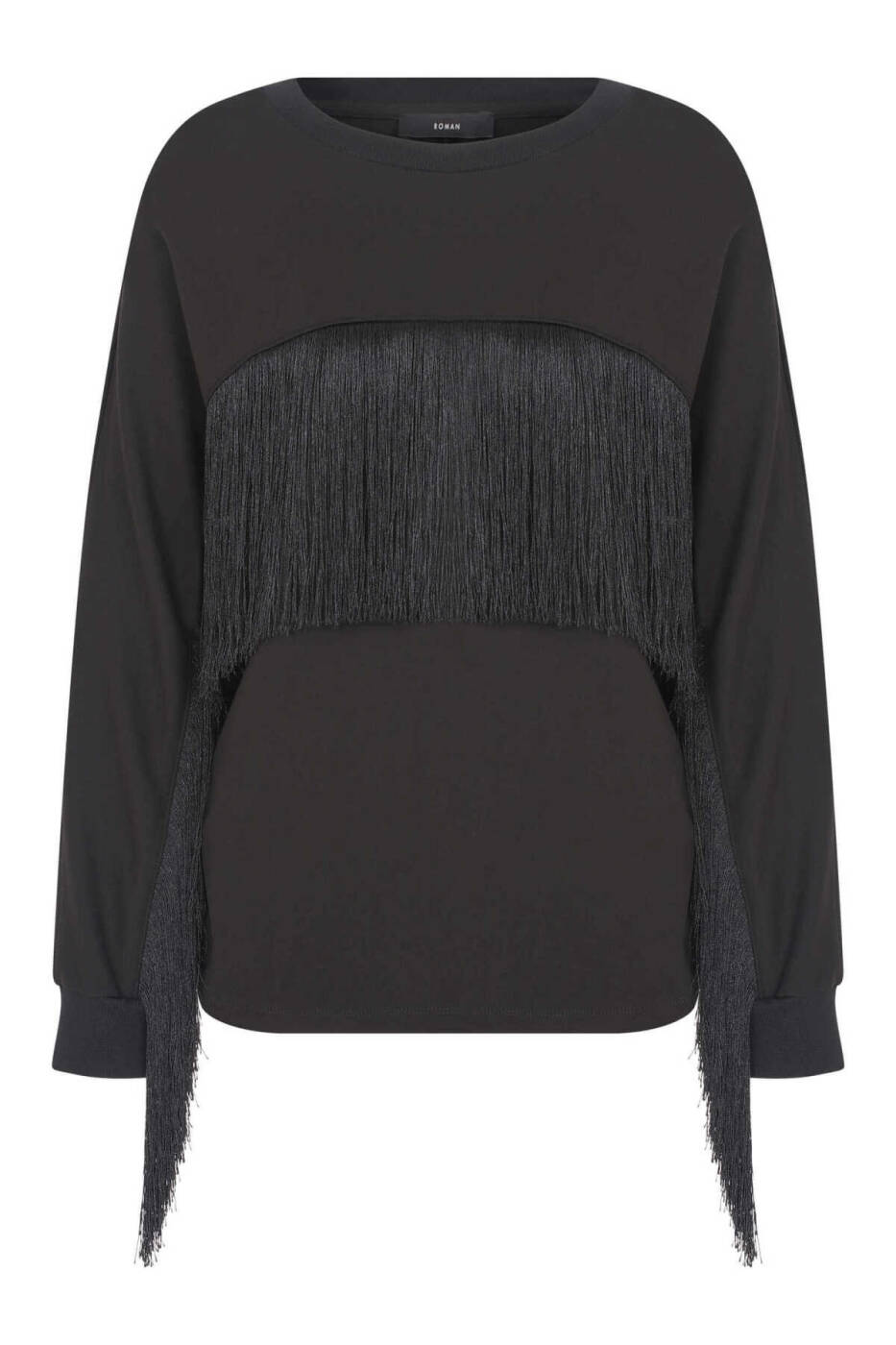  Püsküllü Kadın Sweatshirt Siyah - 4