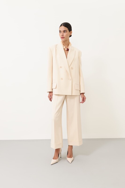 Recyde Double Breasted Jacket Cream - 3