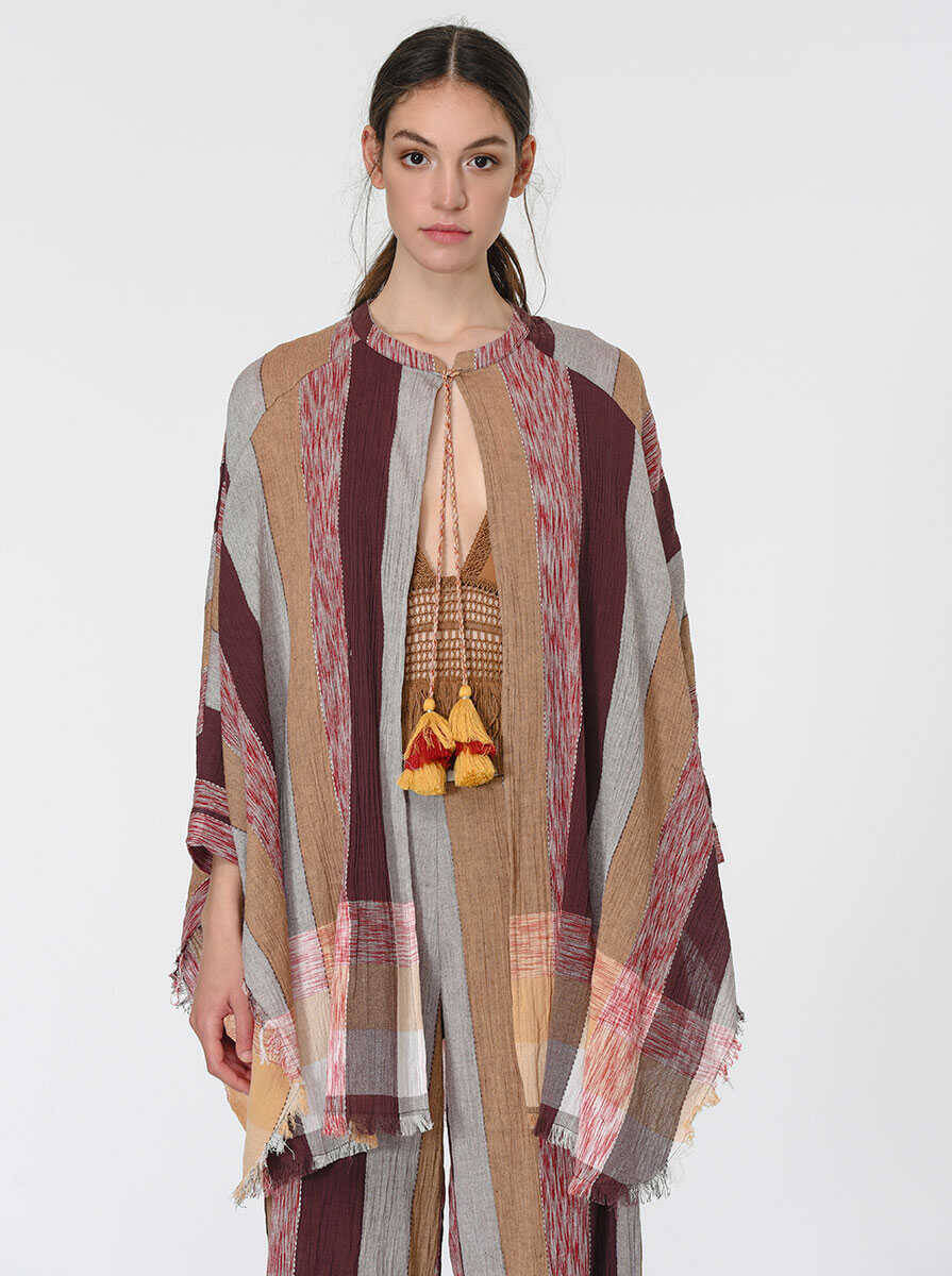 Renk Desenli Kimono Standart Renk
