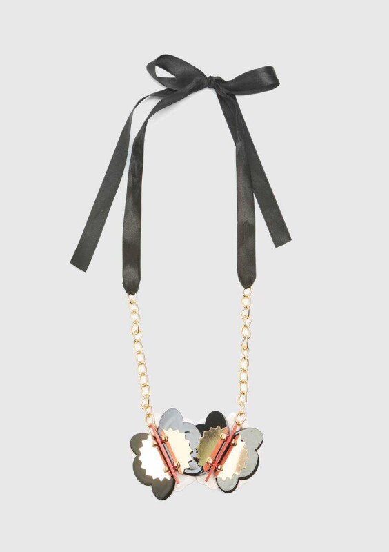 Renkli Figürlü Bağcıklı Kadın Kolye Multi - 1