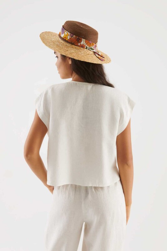 Renkli Hasır Sapka Standart Renk - 2