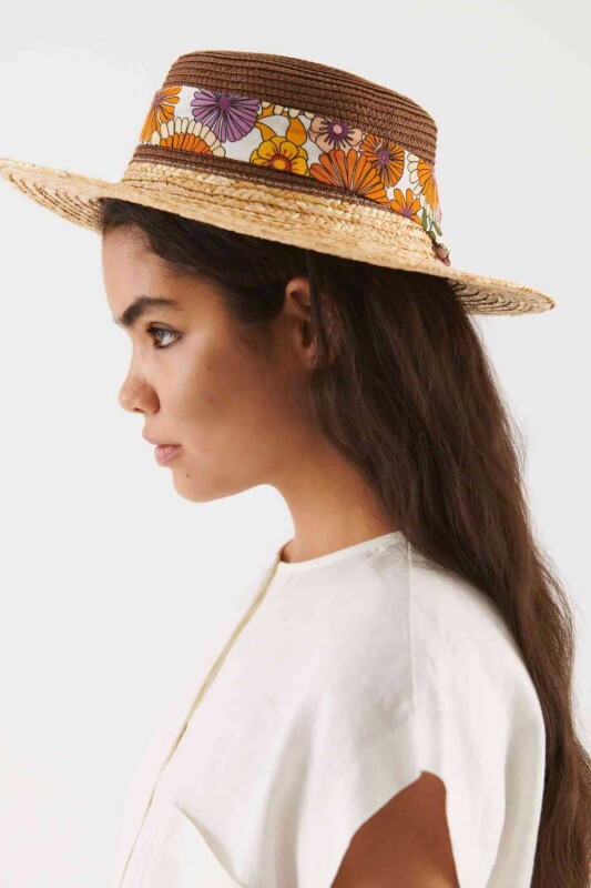 Renkli Hasır Sapka Standart Renk - 1