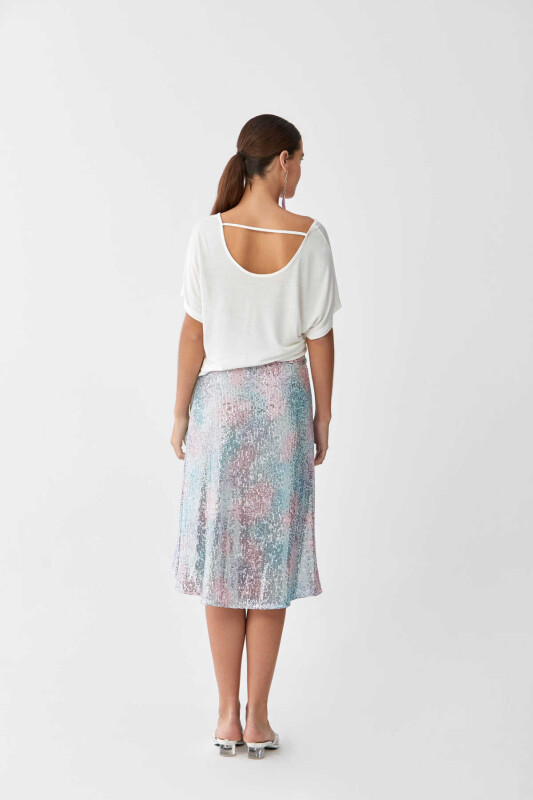 Renkli Payetli Uzun Etek Standart Renk - 2