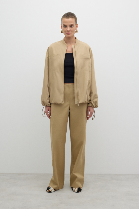 Ribana Yakalı Cepli Mont Bej - 6