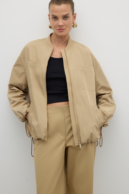 Ribana Yakalı Cepli Mont Bej - 4
