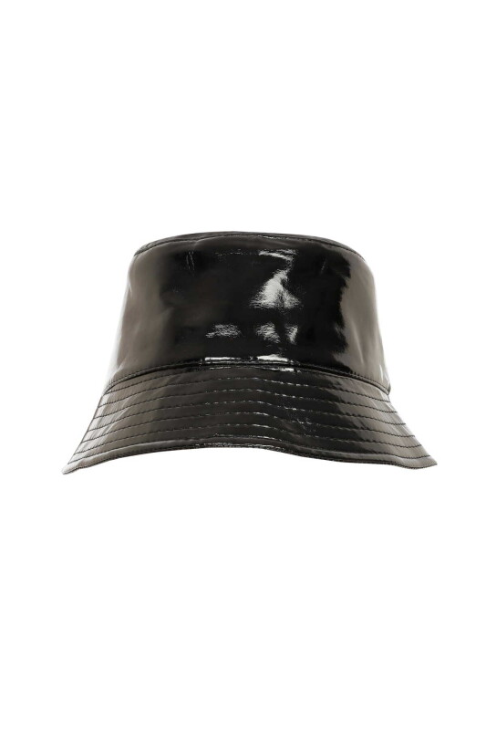 Patent Leather Hat Black - 3