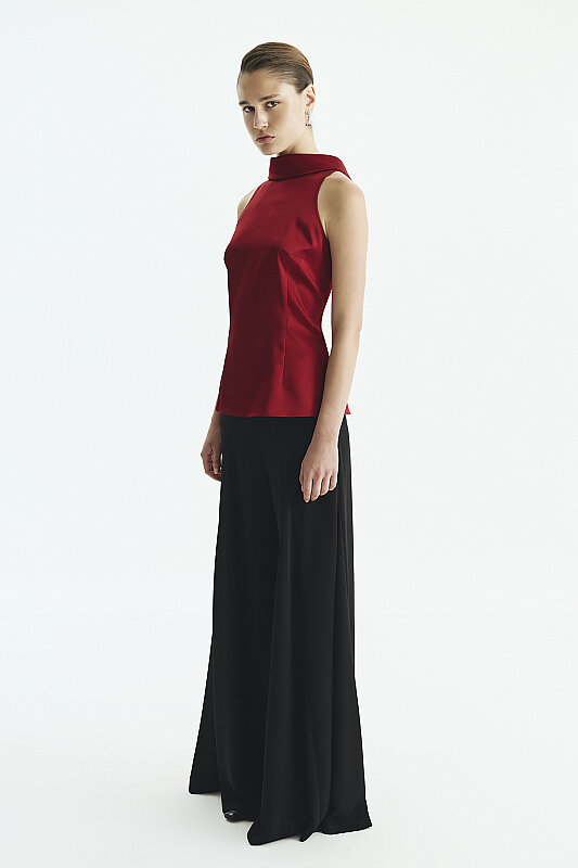 Saten Bluz Bordo - 3
