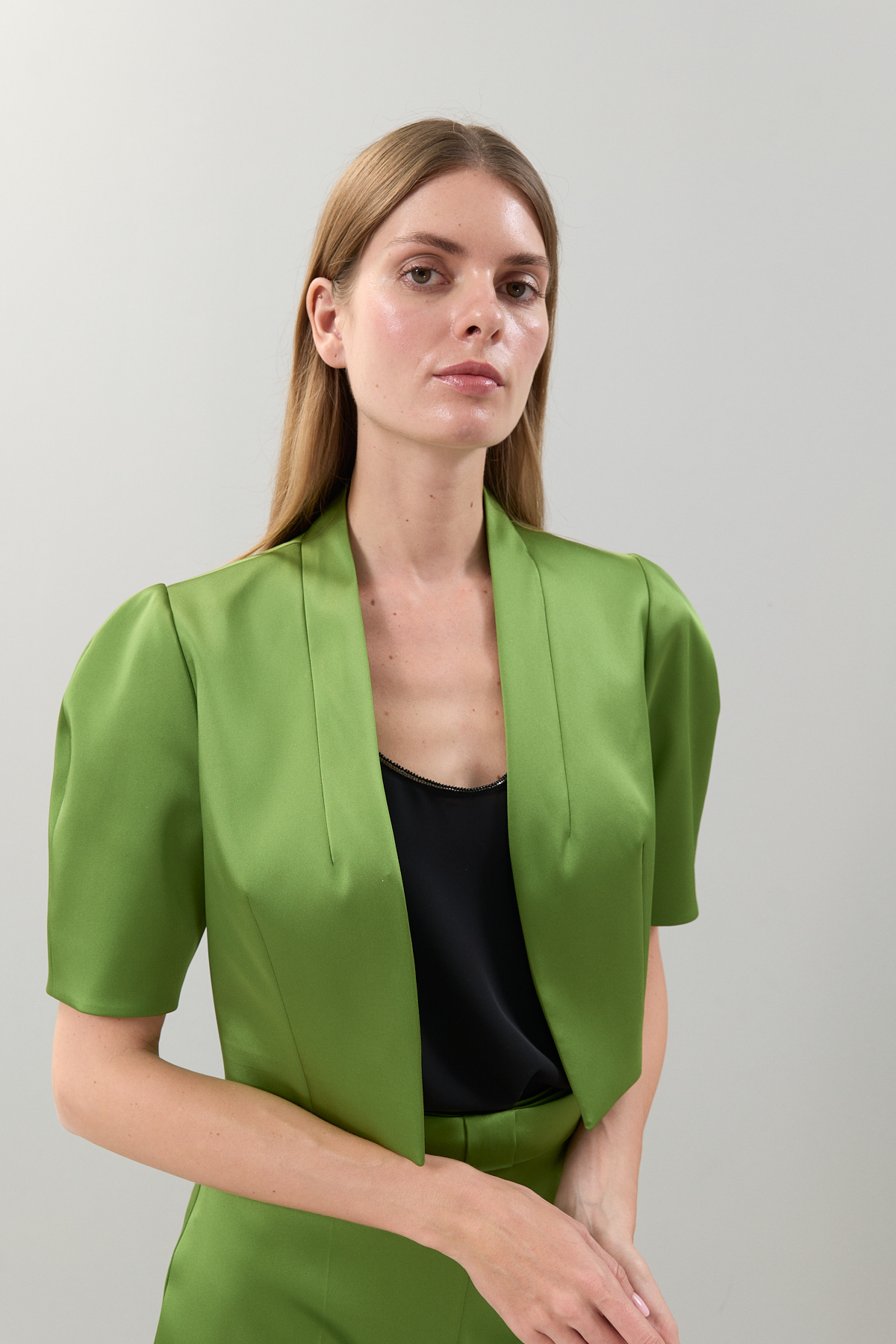 Saten Bolero Yeşil