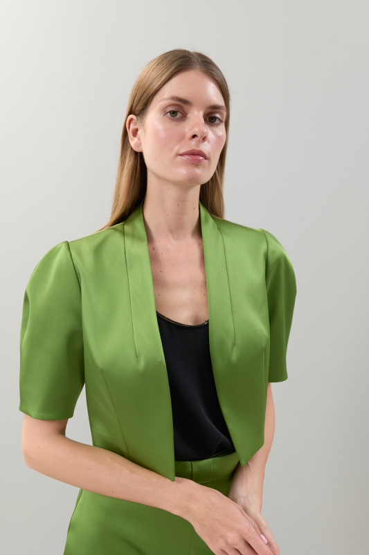 Saten Bolero Yeşil - 1