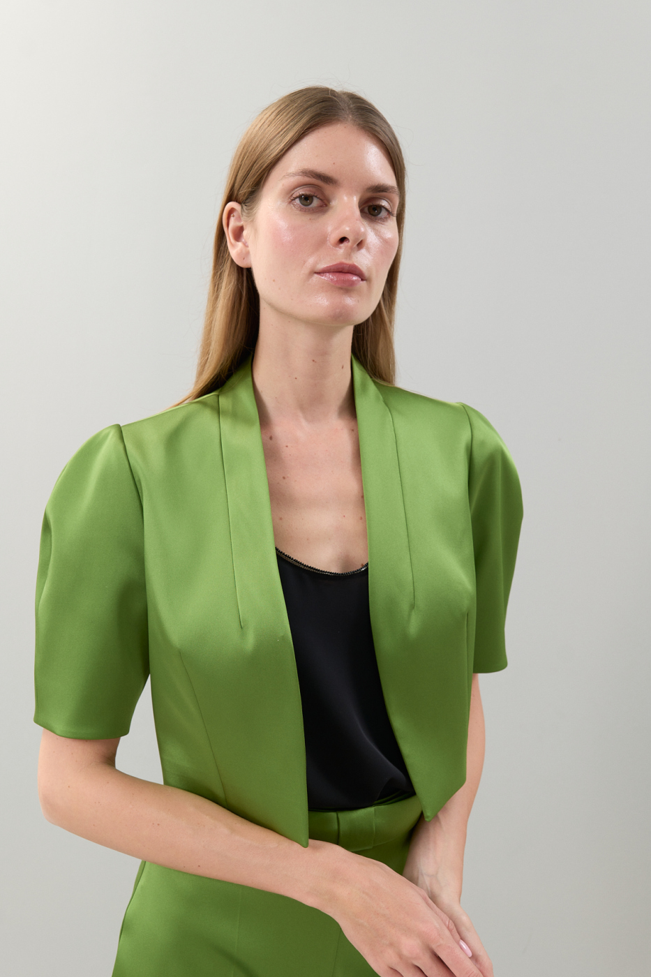 Saten Bolero Yeşil - 1