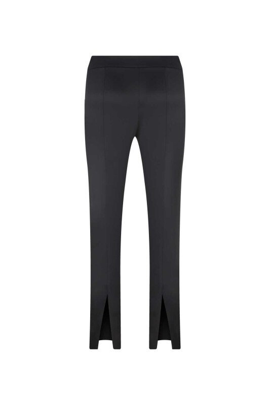  Saten Kadın Pantolon Siyah - 4