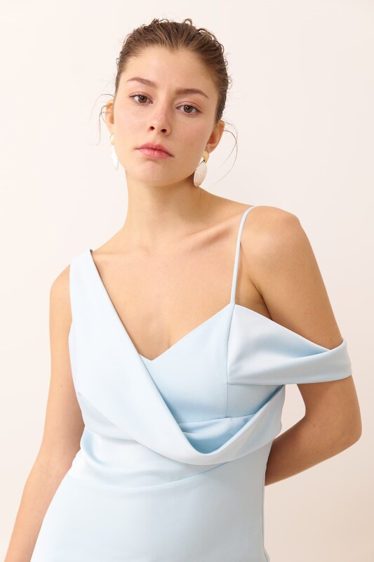 Saten Maksi Boy Elbise Mint - 3