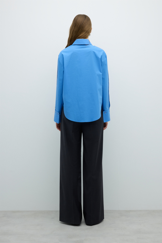 Seyyar Fularlı Gömlek Mavi - 2