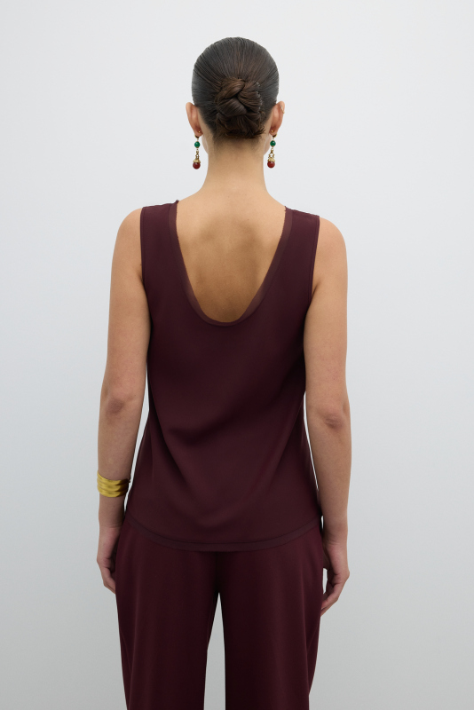 Şifon Biyeli Bluz Bordo - 2