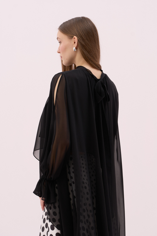 Şifon Bluz Siyah - 3