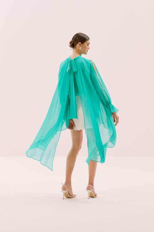 Şifon Bluz Turkuaz - 2