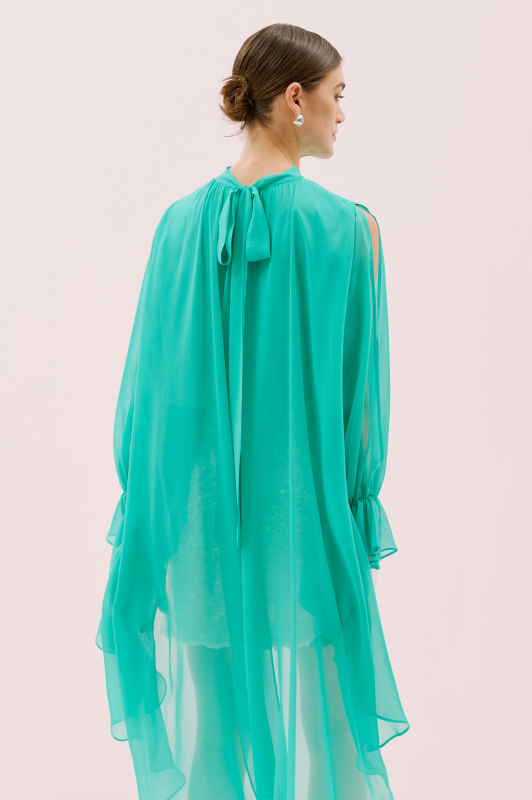Şifon Bluz Turkuaz - 4